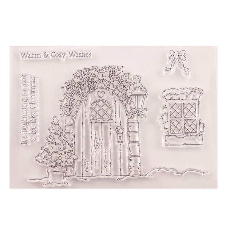 arriettycraft Merry Christmas Christmas House Decors Clear Stamps for Christmas Cards Making Decoration and Scrapbooking Rubber Stamps for Craft - Image 1